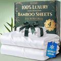 DECOLURE 100% Viscose Derived from Bamboo Sheets Twin Size - Luxury 4 Pc Naturally Cooling Sheets, Ultra Soft Bed Set - Deep 17" Pockets, Durable Double Stitching, Oeko Tex Standard (White)