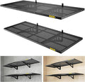 Aecxm 2-Pack 1.64x4ft Adjustable Garage Wall Shelving 560lbs Load Capacity Heavy Duty Wall Mounted Storage Shelf Metal Floating Shelves for Garage(Black)