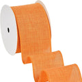 Ribest Orange Linen Wired Ribbon, 2.5 Inch × 10 Yard, Burlap Fall Wire Ribbon for Wreaths Bows Making Crafts Christmas Tree Decoration Gift Wrapping