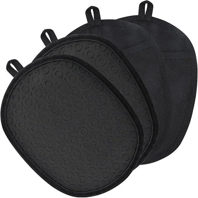 4Pack Pot Holders and Oven Mitts for Kitchen Heat Resistant Hot Mitts Pads Silicone Anti-scalding Cooking, Baking Black