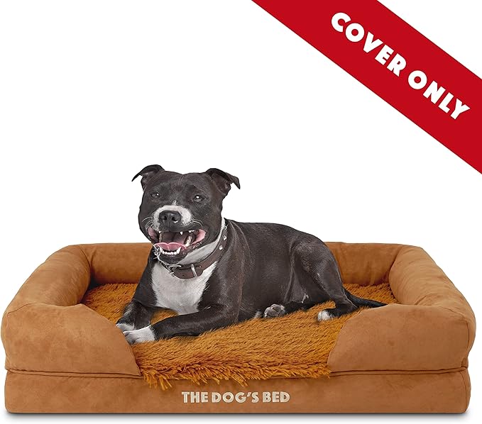 The Dog's Bed Replacement Outer Cover ONLY (Outer Cover ONLY - NO Bed, NO Waterproof Inner) for The Dog's Bed, Washable Fur Fabric, Medium (Teddy Bear Brown Faux Fur) Veterinary Approved