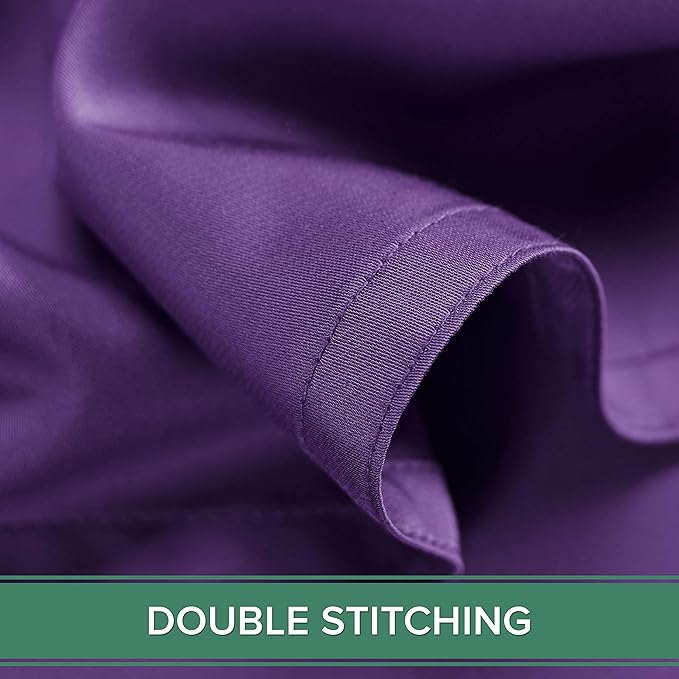 Pure Bamboo Full Sheets, Genuine 100% Organic Viscose Derived from Bamboo Bed Sheet Set, Luxuriously Soft & Cooling, Double Stitching, 2 Year Quality Promise (Full, Purple)
