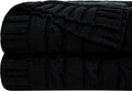 NTBAY 100% Pure Cotton Cable Knit Throw Blanket, Super Soft Warm 51x67 Knitted Throw Blanket for Couch, Sofa, Chair, Bed - Extra Cozy, Machine Washable, Comfortable Home Decor, Black