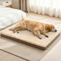 Patas Lague Orthopedic XL Dog Bed Large Sized Dog 42''X28'', Waterproof Soft Comfortable Egg Crate Foam Large Pet Beds Crate Mat with Removable Washable Cover and Nonskid Bottom, Brown