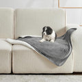 Yaning Waterproof Blanket for Bed Couch Sofa, Soft Liquid Pee Proof Pet Blanket for Dog Puppy Cat, Reversible Sherpa Fleece Furniture Protector (Grey, 30x40 inches)