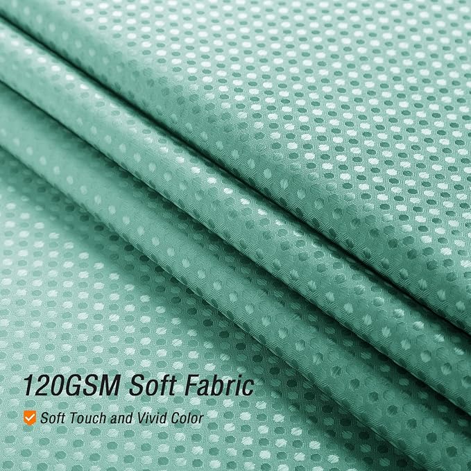 Gibelle Waffle Weave Shower Curtain with Mesh Top Window and Hooks Set, Spa Like Hotel Style Fabric Shower Curtain for Bathroom, Ombre Teal, 72x72