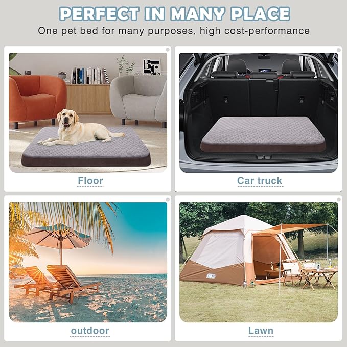 JoicyCo Large Dog Bed, High Density Foam, Good Resilience for Enough Cushion to Large Dogs Such as Great Dane, 47 * 39 Inches Widen Pet Bed, Non Slip Bottom with Removable Washable Cover