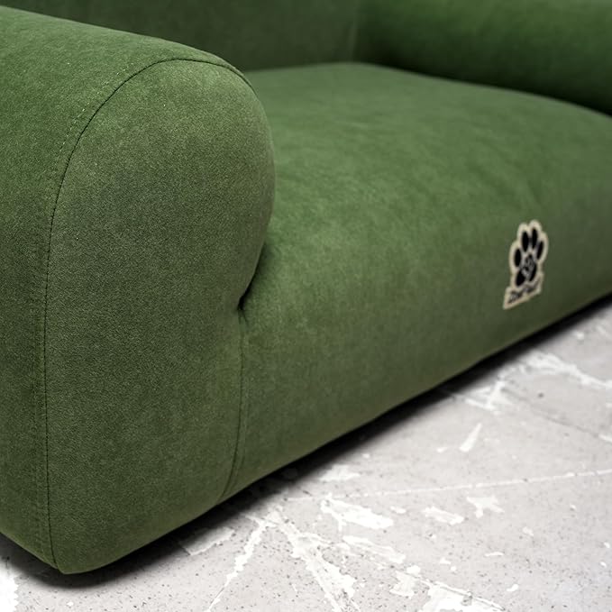 ZoeFleur Pet Sofa Bed, Orthopedic Washable Dog Bed for Small Medium Dogs and Cats, Modern Plush Pet Furniture with Removable Cover(Green)