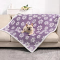 Yaning Waterproof Blanket for Dog Cat or Adult, Cute 3D Textured Flower Dog Blanket for Bed Couch Sofa, Soft Liquid Pee Proof Pet Furniture Protector, 50"x60", Purple