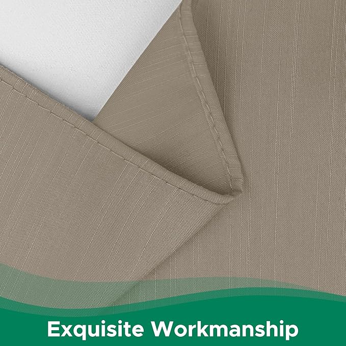 Biscaynebay Wrap Around Bed Skirts for Queen Beds Short Drop of 12", Taupe Adjustable Elastic Dust Ruffles Easy Fit Wrinkle Resistant Silky Luxurious Fabric Machine Washable