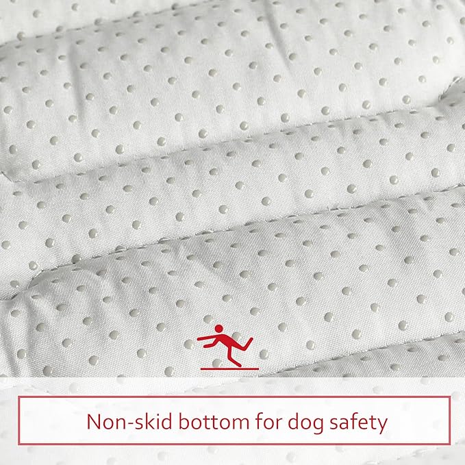 Dog Crate Mat (30" X 19") 2 Pack, Soft Dog Bed Mat with Cute Prints, Personalized Crate Pad, Anti-Slip Bottom, Machine Washable Kennel Pad, Grey