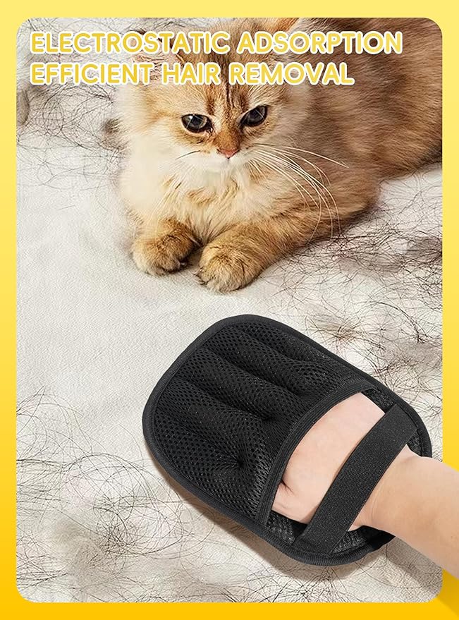 KEJIKO Pet Hair Removal Glove, Efficient Reusable Electrostatic Hair Remover Tool, Washable Pets Grooming Gloves For Cats Dogs Sofa Coach Furniture Gloves And Mitten 1 Pc