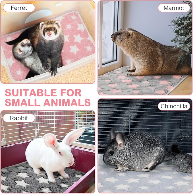 Clysee 4 Pack Self Heating Cat Bed Cat Self Warming Pad with Removable Cover Extra Warm Thermal Pet Pad Washable Pet Crate Mat Anti Slip Kennel for Indoor Outdoor Pets(Star,16 x 20 Inches)