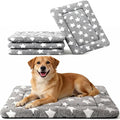 Fogkiss Dog Crate Mat, 4 Piece Reversible Pet Bed, Polyester, Machine Washable, Small Dogs & Cats, Rectangular(Gray Star, 30" L x 20" W x 1.5" Th)