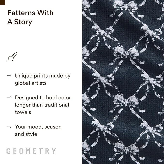 GEOMETRY Bar Towels for Kitchen - Premium Towels for Cleaning Dishes & Glassware - Absorbent & Fast Drying Kitchen Towels - Lolita, 12" x 14" - 1-Piece