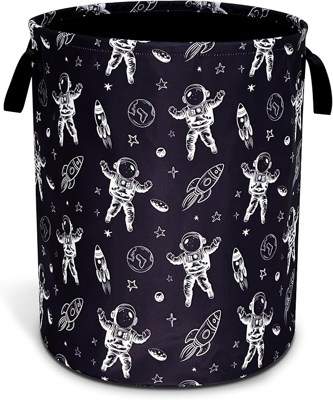Astronaut Laundry Basket Oxford Cloth Planet Rocket Laundry Hamper With Handle Foldable Portable Clothes Storage Basket 18.9 X 16.5 Inch Storage Bag For Laundry Room/Bathroom/Bedroom/Dormitories
