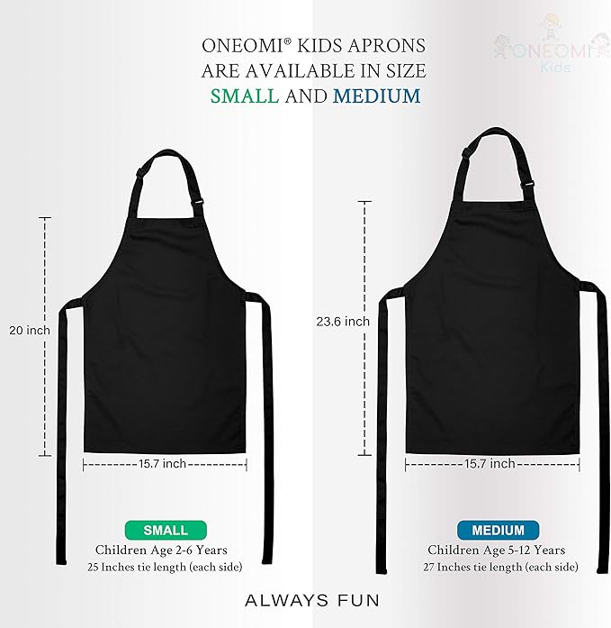 Kids Apron, Small, 100% Cotton With An Adjustable Strap to fit All Ages