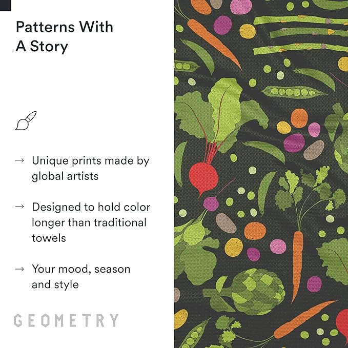 GEOMETRY Kitchen Tea Towels - Quick Dry Microfiber Dish Towels for Kitchen Spring Sprout, 18" x 30" 1 Pack