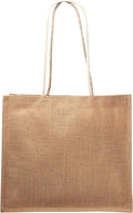 DISCOUNT PROMOS Custom Jute Bags with Rope Handle Set of 1, Personalized Text logo and Picture - Reusable, Great for Shopping, Grocery, Promotional or Tradeshow - Natural