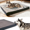 Sytopia Washable 37" Dog Bed for Large Dogs – Double-Sided Plush, Waterproof, Removable Cover, Thick Orthopedic Support, Durable Multi- Size Comfort Clearance Indoor Flat Dog Bed, Dark Grey