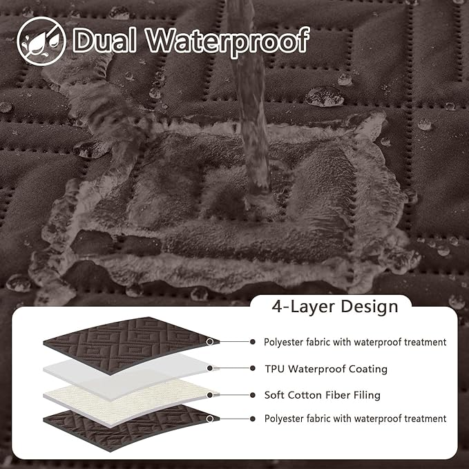hyha Waterproof Dog Blanket, Soft Dog Bed Cover Pet Blankets, Waterproof Sofa Couch Cover for Dogs Washable, Reversible Pet Couch Covers for Sofa Furniture (68x82 Inch, Chocolate/Chocolate)