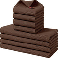 Homaxy 100% Cotton Kitchen Towels and Dishcloths Set, 12 x 12 Inches and 13 x 28 Inches, Set of 8 Bulk Kitchen Towels Set, Ultra Soft Absorbent Dish Cloths for Washing Dishes, Coffee