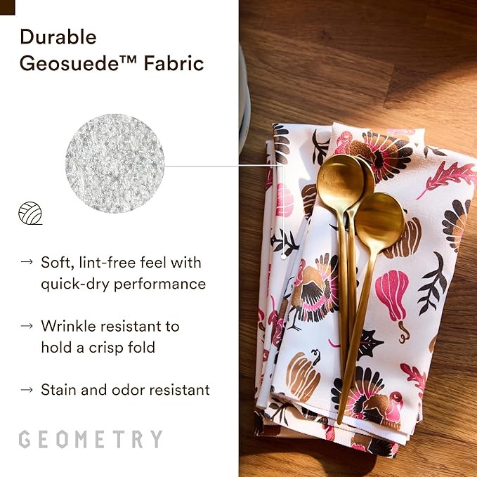 GEOMETRY Cloth Dinner Napkins - Quick-Dry, Ultra-Absorbent, Reusable Cloth Napkins for Dining & Entertaining - Christie Floral, 19" x 19" - 6-Pieces
