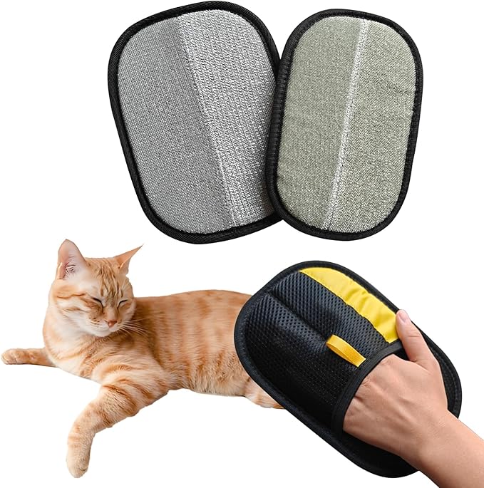 DVDKOLA Pet Hair Removal Glove, Electrostatic Gloves Pet Hair, Pet Double Sided Grooming Glove, Reusable Pet Hair Remover Brush, 2 Pack