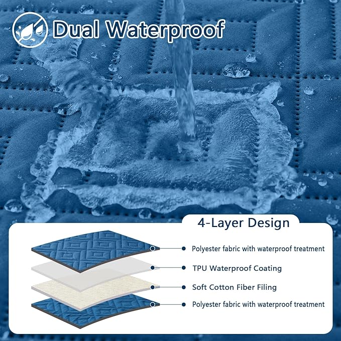 hyha Waterproof Dog Blanket, Soft Dog Bed Cover Pet Blankets, Waterproof Sofa Couch Cover for Dogs Washable, Reversible Pet Couch Covers for Sofa Furniture (30x53 Inch, Navy Blue/Navy Blue)