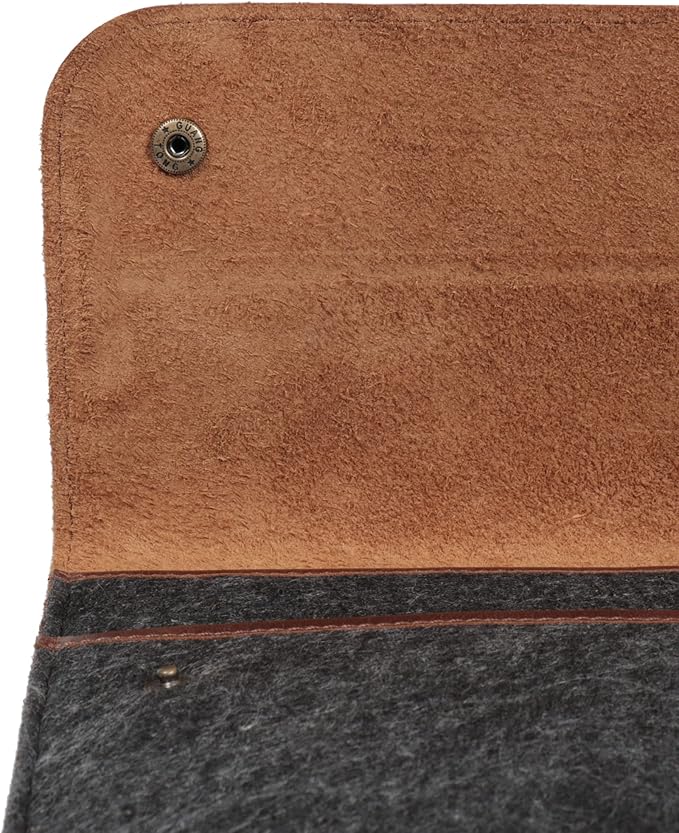 MegaGear Genuine Leather and Fleece MacBook Bag Laptop Sleeve for MacBook Pro and MacBook Air Case 14 Inch - 13 Inch (M4, M3, M2, M2, M1, Pro, Max) 13.3 Inch, iPad Pro 12.9 Inch - 2020 to 2024 Models