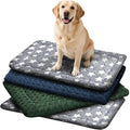 4 Pcs Washable Dog Bed Plush Orthopedic Outdoor Crate Mat with Non-Slip Bottom,Luxe Kennel Pad for Pets,Cozy Cage Cushion&Pet Sleeping Mattress Large Sized,Medium,Small Dogs,35 x 23 inch,Color Blend