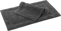 C23 Luxury 2200 GSM Heavyweight Bath Mat (Pack of 2) 100% Tufted Cotton 20"x32" & 16"x24" Charcoal Grey Bathroom Rugs Ultra-Absorbent, Quick Dry, Anti-Slip Natural Latex Back, Machine Washable