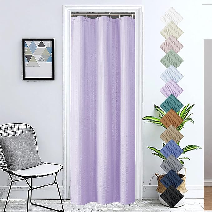 Aiyufeng Light Purple Shower Curtain for Bathroom, Embossed Textured Fabric Shower Curtain for Bathroom - Soft Cloth & Hotel Spa, Machine Washable, 36X72,Light Purple