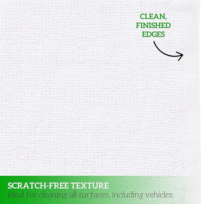 GREEN LIFESTYLE 50-Pack Cotton Wash Cloths – 14"x17" Absorbent Cleaning Rags for Housekeeping, Kitchen Towels, Bar Mop Towels, Durable Terry Cloth Rags, Premium Quality Multipurpose Washcloths