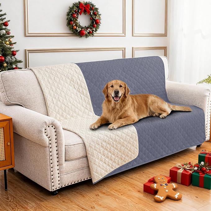 CYCMACO Waterproof Dog Bed Cover Pet Blanket, Soft Couch Cover for Dogs Washable, Non-Slip Dog Blanket Protect Furniture Couch Sofa Car for Puppy Large Dogs Cat (52x82 Inch, Grey Blue)