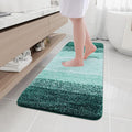 Arotive Microfiber Bathroom Rugs, Shaggy Soft and Absorbent Bath Rug, Non-Slip, Thick Plush Machine Washable Dry Bath Mats for Bathroom, Tub and Shower, 47x17, Dark Green, Rectangular