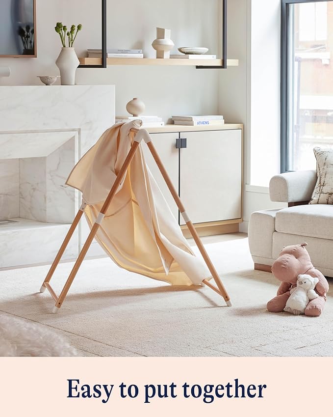 Lalo Play Tent - Indoor Tent for Kids and Toddlers, Made of FSC Certified Beechwood & Natural Canvas, Easy Setup, Perfect Indoor Kids Fort for Imaginative Play - 44.5 x 25 x 40 in - Ages 12mo. & Up