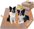 Dog Crate Mat, 2 Pack 34"×36" Flannel Washable Pet Mat for Dogs and Cats, Non-Slip Pet Pad for Kennel Training, Absorbs Urine and Waterproof Pad for Sofa Bed Crate Kennel Car Seat Floor（Khaki）