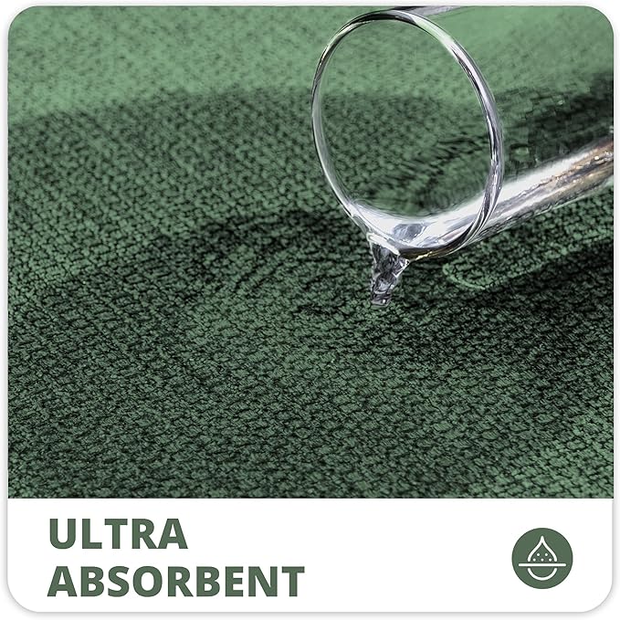 Bosap Bath Mat,Ultra Thin Bathroom Runner Rugs,Large Bath Mats for Bathroom,Quick Dry,Non-Slip,Machine Washable,Low Pile,Bath Rug,Shower Outside,Sink,Home Decor Accessories.Green,2'x5'（24x60inch）