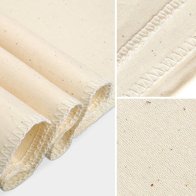 Boao Natural Cotton Muslin Fabric 63 Inch x 1 Yards Unbleached Muslin Linen Fabric Material for Sewing Embroidery, Garments, Crafts Material, Sold in One Yard Packages