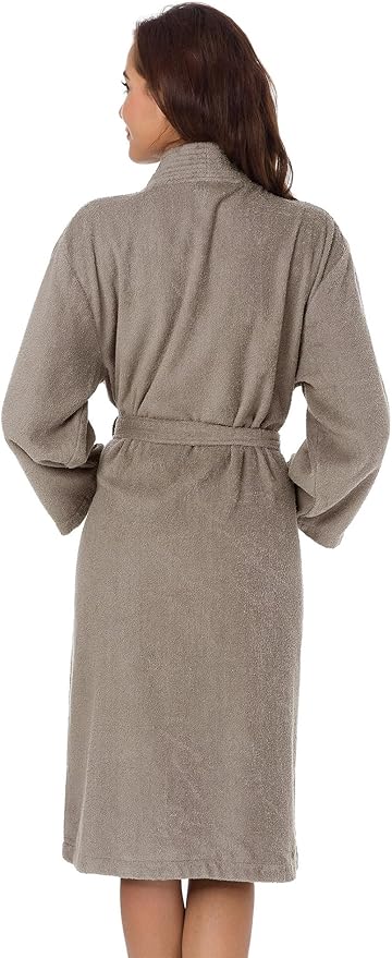 SIORO Women Terry Cloth Bath Robes with Pockets, Soft Long Cotton plush Kimono Wrap Bathrobe, Spa, Fuzzy Female nightgrown