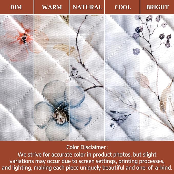 Maison d' Hermine Pot Holders Set 100% Cotton Heat Resistant Potholders 8" x 8" Hot Pads with Loop for Thanksgiving Christmas Decorations BBQ Cooking Baking Handling Hot Pans (Pack of 2, Ice Florals)