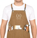 Personalized Apron with Embroidered Initial, Denim Canvas Custom Aprons for Men, Adjustable Mens Apron Cooking Aduit Men Gift Trendy Stufff, Kitchen Essentials,Barbeque w/Styles & Patterns