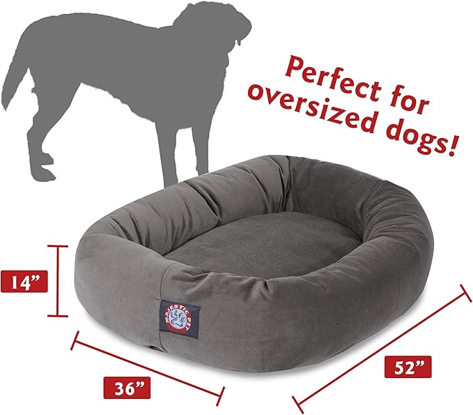 Majestic Pet Villa 40 Inch Shredded Memory Foam Dog Bed for Large Sized Dog 40x29x9 Inch–Orthopedic Pet Bed with Removable Washable Cover-Washable Large Puppy Mat with Head Support-Fern