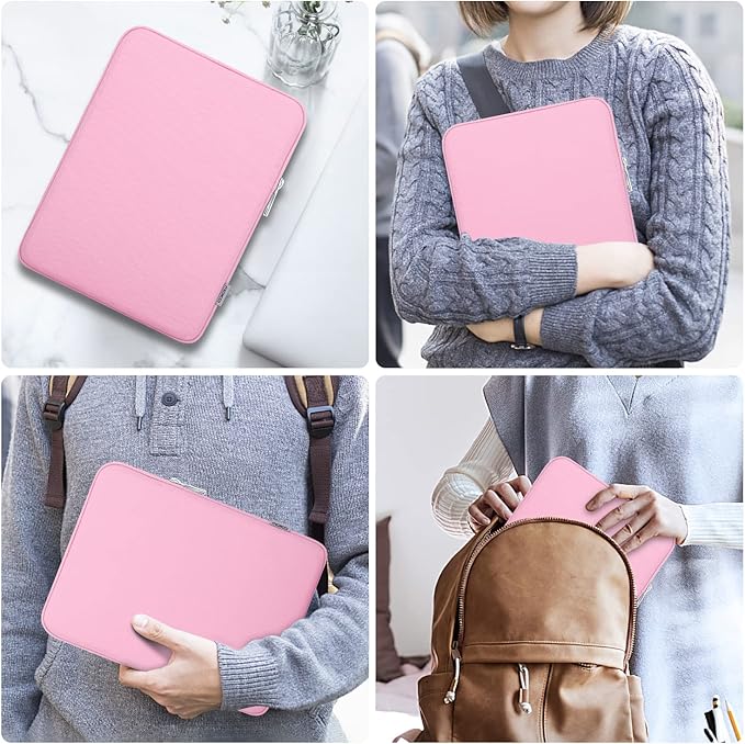 MoKo 9-11 Inch Tablet Sleeve Bag Carrying Case Fits New 11inch iPad Air M3, iPad A16 2025, iPad Pro 11 M4, Air 5/4/3, iPad 10/9/8th Gen, Tab S8/S9 11", Pink