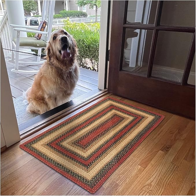 Highland Jute Braided Runner Rug 22x72 - Multicolor Braided Rug Runners to Use in Kitchen & Entryway
