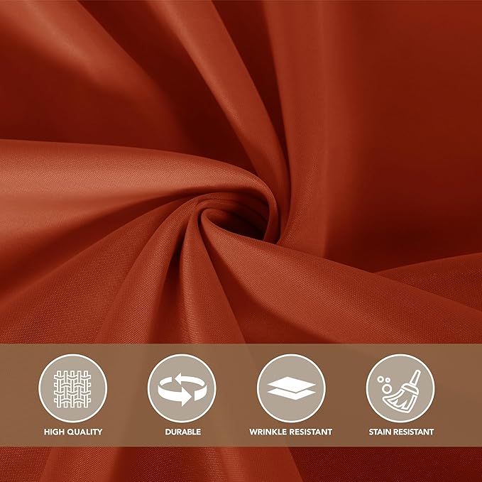 sancua Thanksgiving Tablecloths for 8 Foot Rectangle Tables, 8 Pack Burnt Orange - Washable Polyester Fabric Fall Table Cloth for Holiday Party, Birthday, Banquet Reception, 60x120 Inch Rust