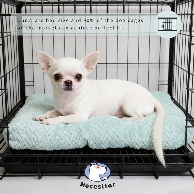 Necesitar 18 inch Dog Crate Bed Dog Mats for Sleeping,Up to 10 lbs Fluffy Sage Green Puppy Pad XXS