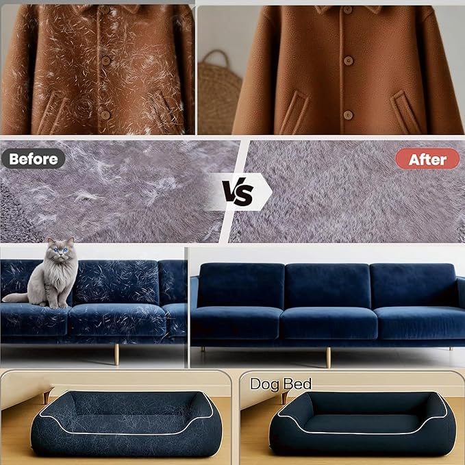 BEZOOMI Pet Hair Removal Glove for Cats & Dogs, Newly Upgraded Electrostatic Pet Hair Removal Magic Brush, Reusable Pet Hair Remover Tool for Laundry, Clothing, Carpet, Couch, Car Seat