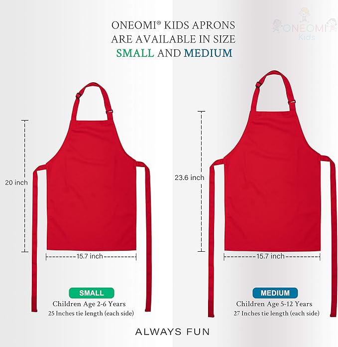 Kids Apron, Small, 100% Cotton With An Adjustable Strap to fit All Ages